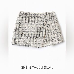 SHEIN Black and White Tweed Skort